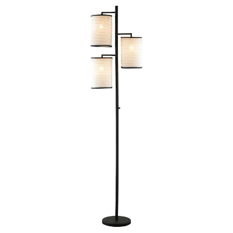 Dimmable Floor Lamp for Adjustable Lighting AmbianceDimmable Floor Lamp for Adjustable Lighting AmbianceDaily Boutik Modern Japanese Style 3-Light Tree Floor Lamp with Cotton Shades - 10" x 18" x 74" Dimmable Floor Lamp for Adjustable Lighting AmbianceDimmable Floor Lamp for Adjustable Lighting AmbianceDaily Boutik Modern Japanese Style 3-Light Tree Floor Lamp with Cotton Shades - 10" x 18" x 74"