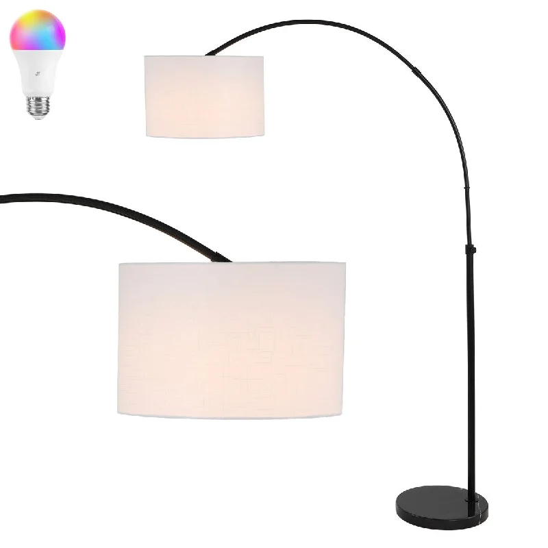 Glass Floor Lamp with Frosted Shades for Soft Diffused LightGlass Floor Lamp with Frosted Shades for Soft Diffused LightEtagere 70" Industrial Vintage Head-and-Height-Adjustable Iron LED Arc Floor Lamp with Smart Bulb, Black by JONATHAN Y Glass Floor Lamp with Frosted Shades for Soft Diffused LightGlass Floor Lamp with Frosted Shades for Soft Diffused LightEtagere 70" Industrial Vintage Head-and-Height-Adjustable Iron LED Arc Floor Lamp with Smart Bulb, Black by JONATHAN Y