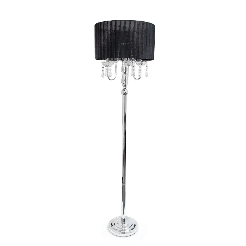 Metal Floor Lamp with a Matte Black Finish for a Sleek LookMetal Floor Lamp with a Matte Black Finish for a Sleek LookLalia Home 62" Glamorous Chrome Cascading Crystal Floor Lamp - 62