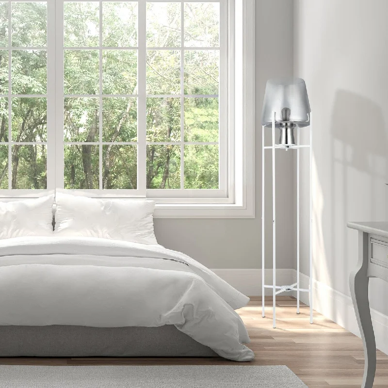 Glass Floor Lamp with Frosted Shades for Soft Diffused LightGlass Floor Lamp with Frosted Shades for Soft Diffused LightLeticia River of Goods White Metal and Silver Glass Bowl 61-Inch Floor Lamp - 13.5" x 13.5" x 60.75" Glass Floor Lamp with Frosted Shades for Soft Diffused LightGlass Floor Lamp with Frosted Shades for Soft Diffused LightLeticia River of Goods White Metal and Silver Glass Bowl 61-Inch Floor Lamp - 13.5" x 13.5" x 60.75"