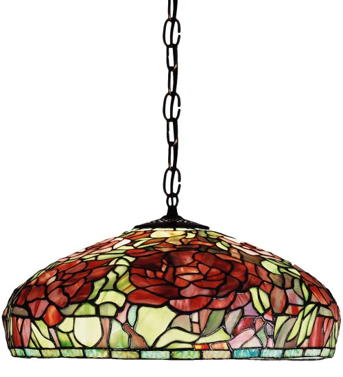 Moroccan Ceiling Lights with Colorful Stained Glass and Geometric CarvingsMoroccan Ceiling Lights with Colorful Stained Glass and Geometric CarvingsMeyda Lighting 51860 17"W Tiffany Peony Pendant
