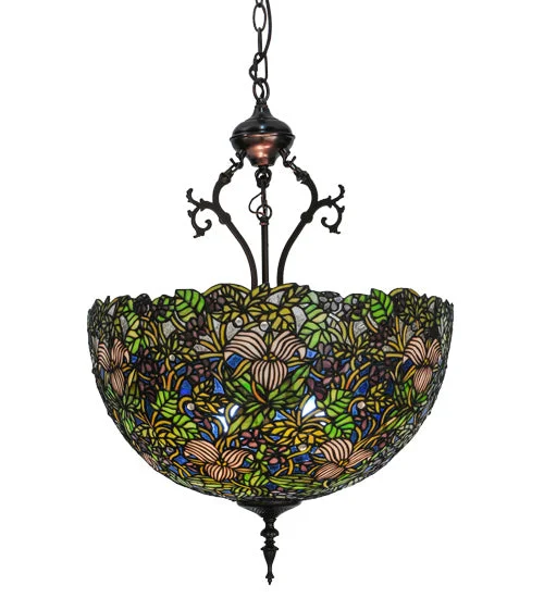 Chinese - Style Ceiling Lights with Red Lantern - Inspired DesignsChinese - Style Ceiling Lights with Red Lantern - Inspired DesignsMeyda Lighting 52187 20"W Trillium & Violet Inverted Pendant