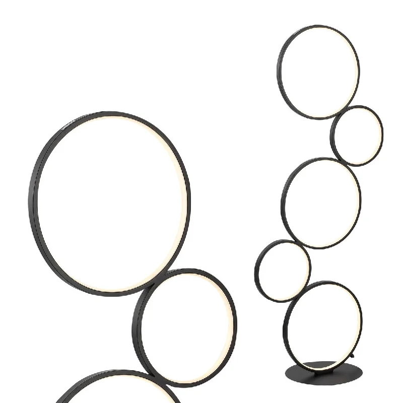 Metal Floor Lamp with a Matte Black Finish for a Sleek LookMetal Floor Lamp with a Matte Black Finish for a Sleek LookNero Stacked Circles 45" 5-Light Contemporary Modern Iron/Aluminum Integrated LED Floor Lamp, Black by JONATHAN Y Metal Floor Lamp with a Matte Black Finish for a Sleek LookMetal Floor Lamp with a Matte Black Finish for a Sleek LookNero Stacked Circles 45" 5-Light Contemporary Modern Iron/Aluminum Integrated LED Floor Lamp, Black by JONATHAN Y