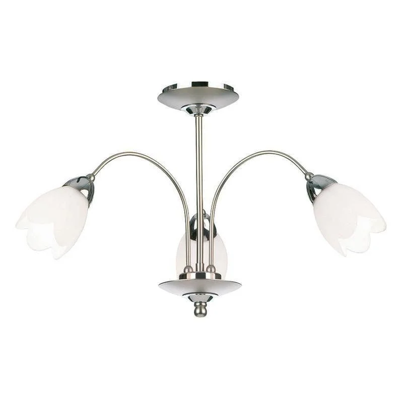 Fabric Floor Lamp with a Linen Shade for a Relaxed AestheticFabric Floor Lamp with a Linen Shade for a Relaxed AestheticEndon Petal 3 Arm Satin Chrome Semi Flush Ceiling Light