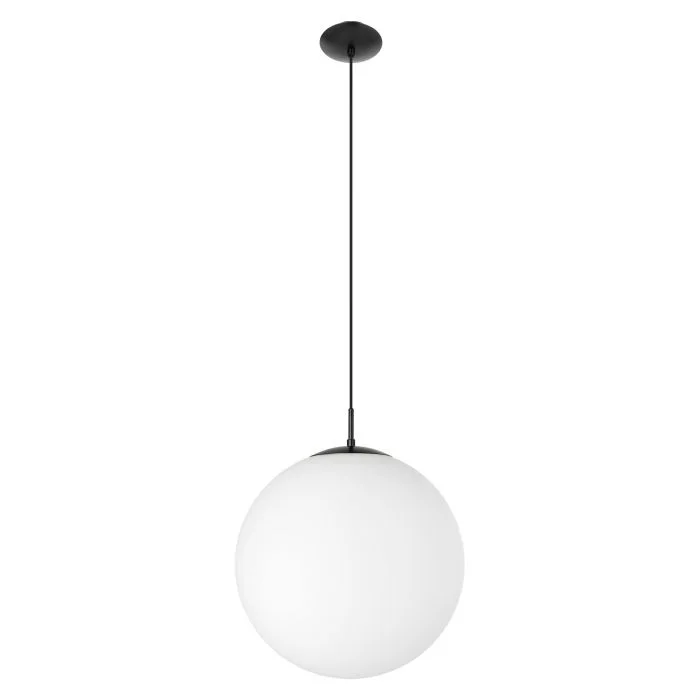 Japanese - Inspired Ceiling Lights with Shoji - Screen - like DiffusersJapanese - Inspired Ceiling Lights with Shoji - Screen - like DiffusersRondo 400mm Black and Opal Glass Ball Pendant