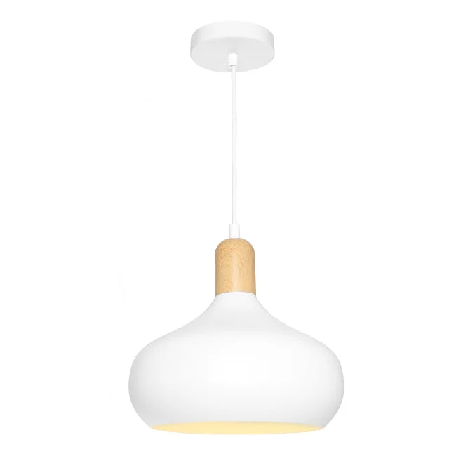Retro Ceiling Lights Inspired by the 1950s and 1960s DesignRetro Ceiling Lights Inspired by the 1950s and 1960s DesignSloan 1 Light Timber and White Pendant
