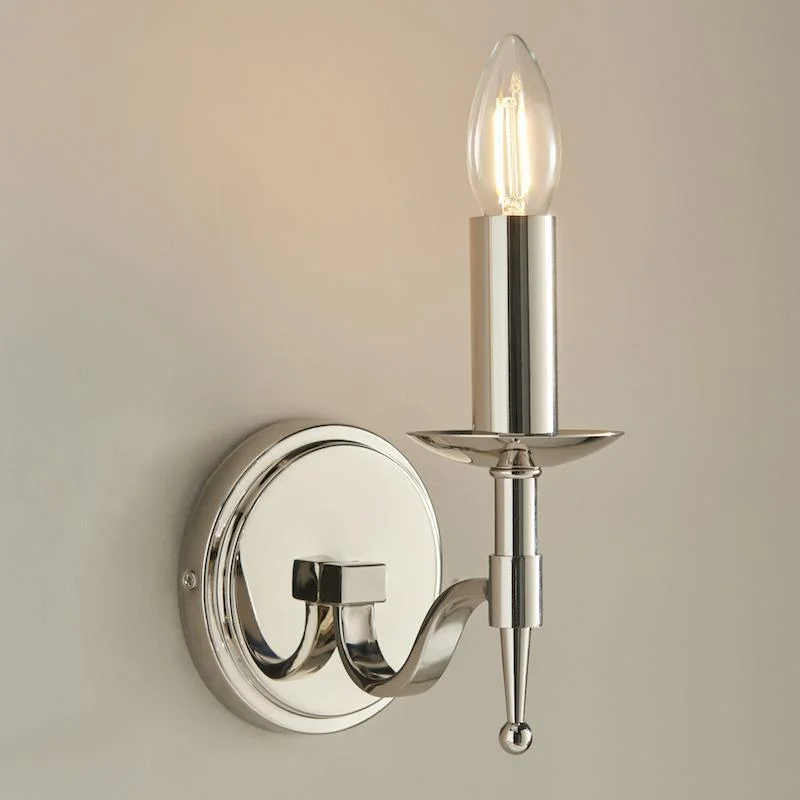 Modern Minimalist Floor Lamp for Contemporary Living RoomsModern Minimalist Floor Lamp for Contemporary Living RoomsInteriors 1900 Stanford Nickel Finish Single Wall Light