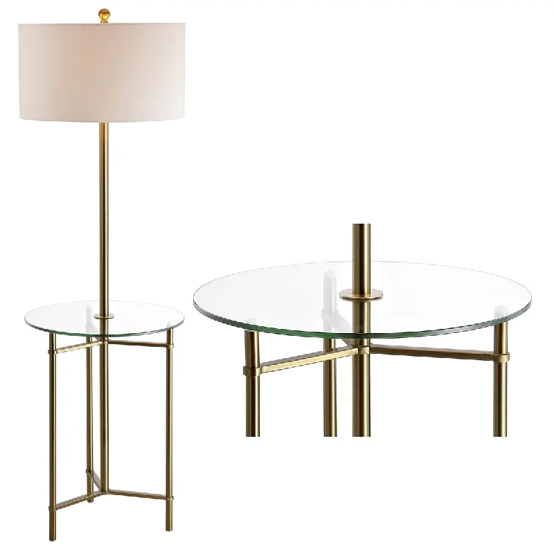 Fabric Floor Lamp with a Linen Shade for a Relaxed AestheticFabric Floor Lamp with a Linen Shade for a Relaxed AestheticTrisha 59" Metal/Glass LED Side Table and Floor Lamp, Brass by JONATHAN Y - Brass Gold - 59" H x 18" W x 18" D Fabric Floor Lamp with a Linen Shade for a Relaxed AestheticFabric Floor Lamp with a Linen Shade for a Relaxed AestheticTrisha 59" Metal/Glass LED Side Table and Floor Lamp, Brass by JONATHAN Y - Brass Gold - 59" H x 18" W x 18" D