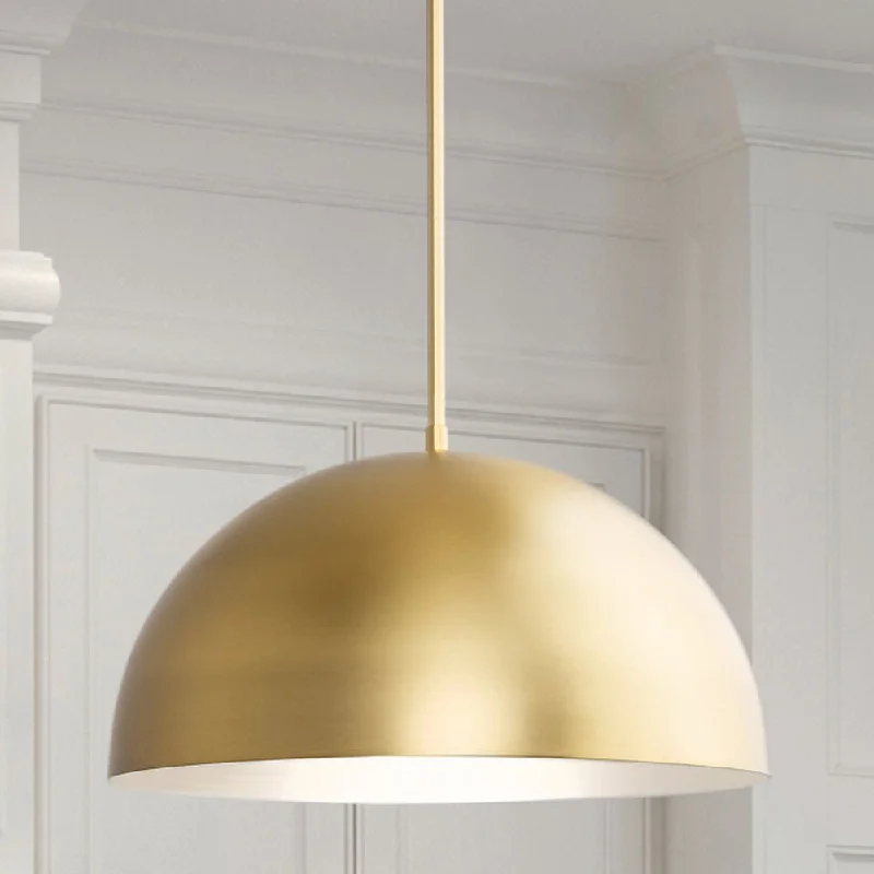 Tropical - Themed Ceiling Lights with Palm - Leaf Shapes and Rattan WrapsTropical - Themed Ceiling Lights with Palm - Leaf Shapes and Rattan WrapsUHP4792 Mid-Century Modern Indoor Pendant, 8-5/8''H x 15-3/4"W x 15-3/4''D, Brushed Gold Finish, Singleton Collection