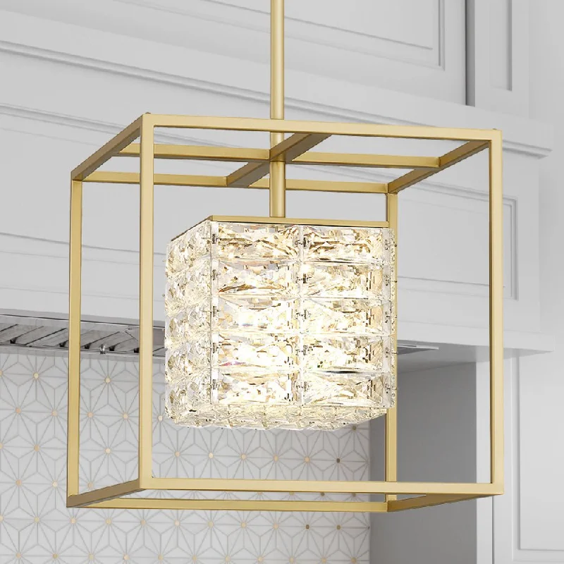 Moroccan Ceiling Lights with Colorful Stained Glass and Geometric CarvingsMoroccan Ceiling Lights with Colorful Stained Glass and Geometric CarvingsUQL4682 Cosmopolitan Indoor Pendant, 12.50''H x 11.75''W x 11.75''D, Soft Gold Finish, Menden Collection