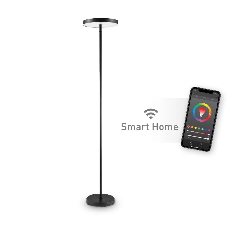 Rustic Farmhouse Style Floor Lamp for Cozy BedroomsRustic Farmhouse Style Floor Lamp for Cozy BedroomsWi-Fi Smart Multicolor Changing RGB Tunable White LED Integrated Floor Lamp No Hub Required Voice Activated, 36 Watts - Black Rustic Farmhouse Style Floor Lamp for Cozy BedroomsRustic Farmhouse Style Floor Lamp for Cozy BedroomsWi-Fi Smart Multicolor Changing RGB Tunable White LED Integrated Floor Lamp No Hub Required Voice Activated, 36 Watts - Black