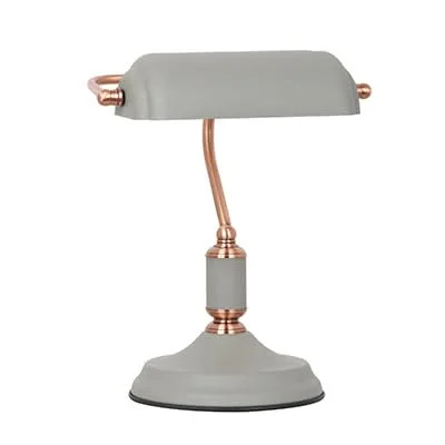 leather table lamps with a distressed texture for a rugged charmleather table lamps with a distressed texture for a rugged charmBankers Table Lamp Grey & Copper