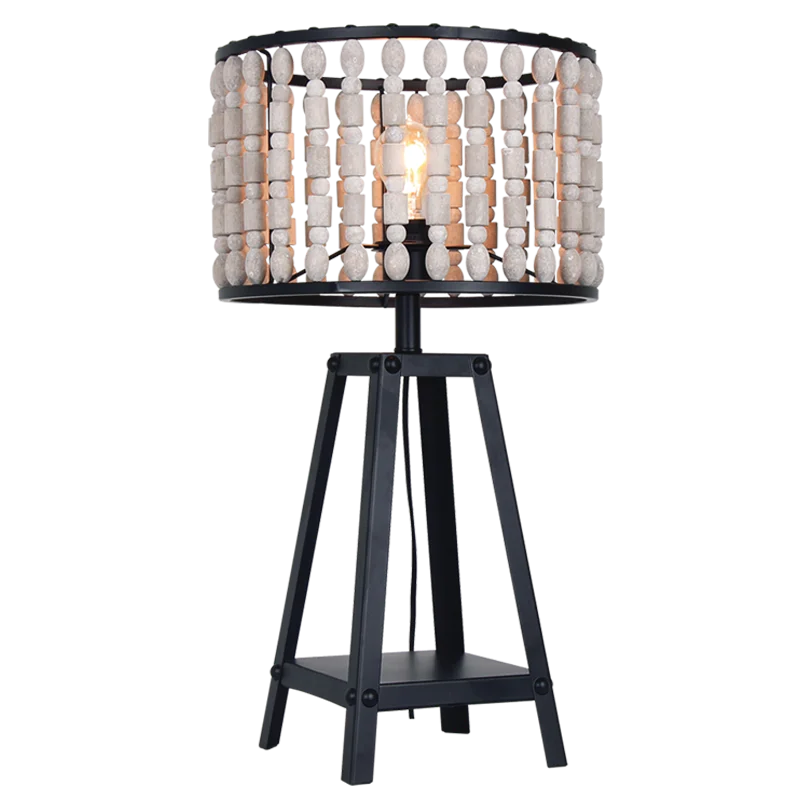 wooden table lamps with natural grain for a warm and organic feelwooden table lamps with natural grain for a warm and organic feelMetal and Wood Bead Table Lamp