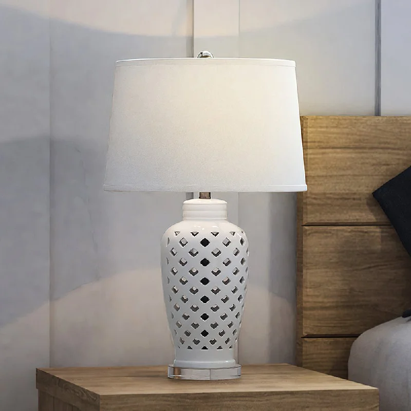 coastal style table lamps with nautical elements for beach housescoastal style table lamps with nautical elements for beach housesUEX7180 Cottagecore Table Lamp 16''W x 16''D x 27''H, Clear and White Finish, Gruene Collection